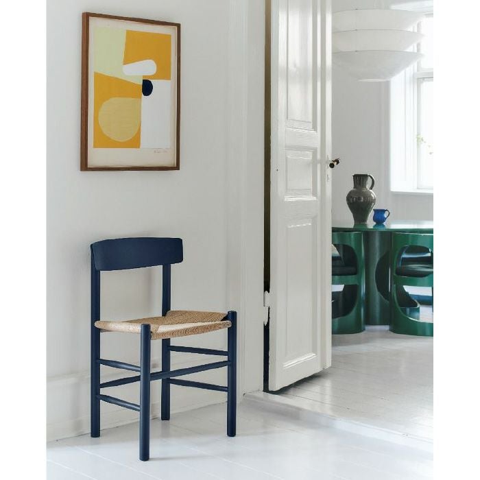 Fredericia(フレデリシア)/J39/Mogensen Chair(モーエンセンチェア)/インディゴブルー/SH46.5/ビーチ材/ラッカー仕上げ/ナチュラルペッパーコード 【納期】ご注文後確認