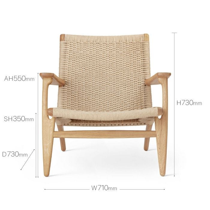 CARL HANSEN & SON(カールハンセン&サン)/CH25/ラウンジチェア/オーク材/オイル仕上げ/ナチュラルペーパーコード 【納期】約3~4週間(メーカー欠品時を除く)