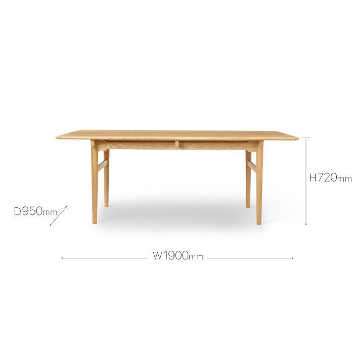 CARL HANSEN & SON(カールハンセン&サン)/CH327/ダイニングテーブル/オーク材/オイル仕上げ/190×95 cm 【納期】約3~4週間(メーカー欠品時を除く)