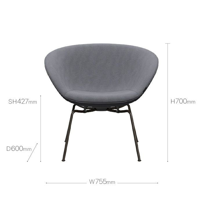 FRITZ HANSEN(フリッツハンセン)/POT3318/POT/1171(ライトグレー)/ファブリック/ブラウンブロンズレッグ 【納期】約3~4週間(メーカー欠品時を除く)