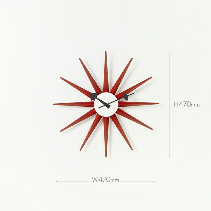 Vitra(ヴィトラ)/Wall Clocks/Sunburst Clock/ウォールクロック サンバースト クロック/レッド 【納期】約3~4週間(メーカー欠品時を除く)