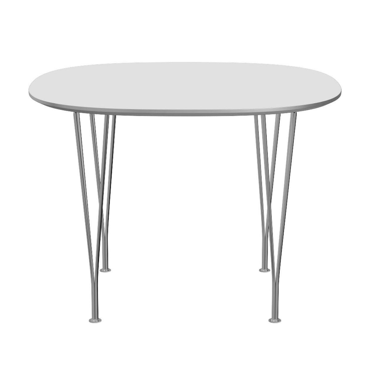 FRITZ HANSEN(フリッツハンセン)/Super Round table/スーパー円テーブル/B603/Fenixラミネート / ホワイト/1000×1000/Steel / 仕上げスチール/クローム仕上げ - ハイグロス【納期】約3~4週間(メーカー欠品時を除く)