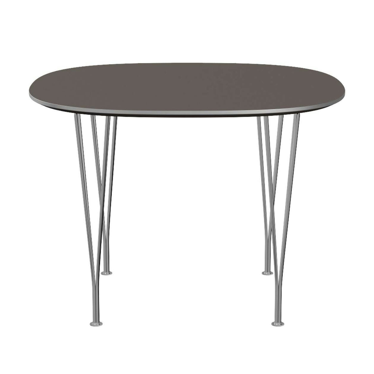 FRITZ HANSEN(フリッツハンセン)/Super Round table/スーパー円テーブル/B603/Fenixラミネート /グレー/1000×1000/Steel / 仕上げスチール/クローム仕上げ - ハイグロス【納期】約3~4週間(メーカー欠品時を除く)
