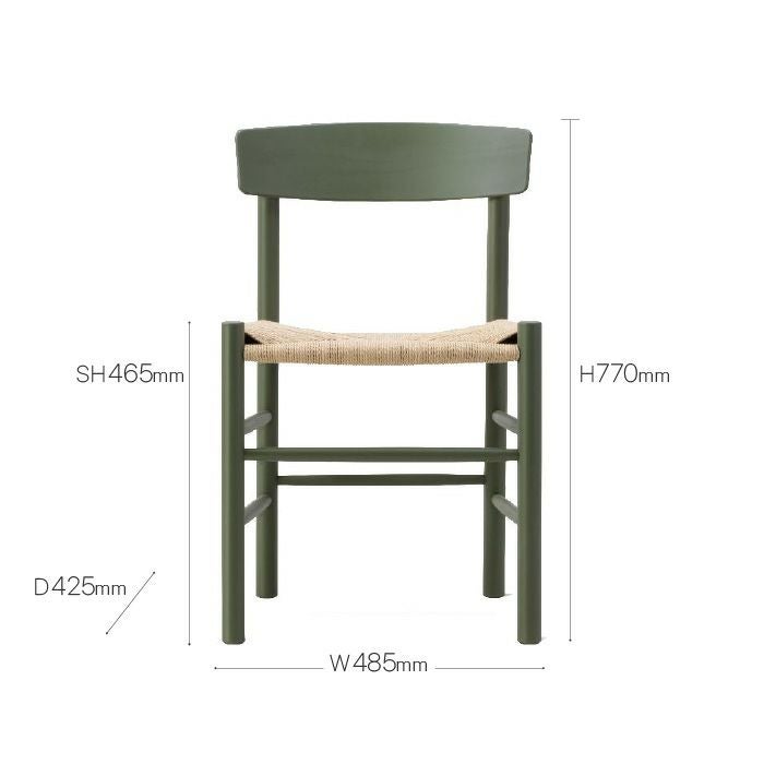 Fredericia（フレデリシア）/J39/Mogensen Chair（モーエンセンチェア）/カーキグリーン/SH46.5/ビーチ材/ラッカー仕上げ/ナチュラルペッパーコード 【納期】ご注文後確認