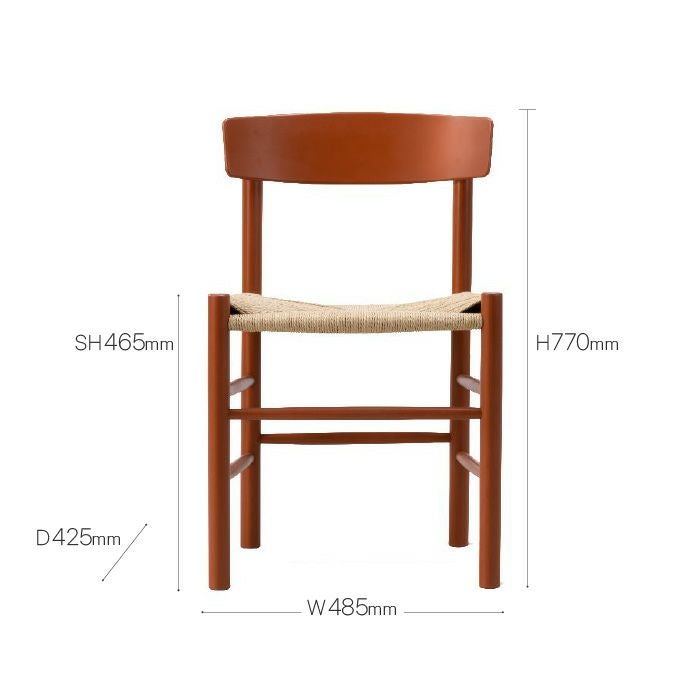 Fredericia（フレデリシア）/J39/Mogensen Chair（モーエンセンチェア）/ヘリテージレッド/SH46.5/ビーチ材/ラッカー仕上げ/ナチュラルペッパーコード 【納期】ご注文後確認