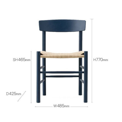 Fredericia（フレデリシア）/J39/Mogensen Chair（モーエンセンチェア）/インディゴブルー/SH46.5/ビーチ材/ラッカー仕上げ/ナチュラルペッパーコード 【納期】ご注文後確認