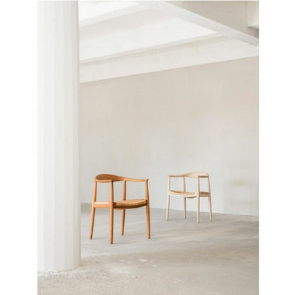PP Mobler（PPモブラー）/PP501/Round Chair（ラウンドチェア）/オーク材/The Chair（ザ チェア）/ホワイトバイオイル仕上げ/Cane seat（籐張り） 【納期】ご注文後確認