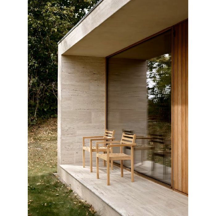 CARL HANSEN & SON（カールハンセン&サン）/AH502 Outdoor Dining Chair with Armrest（AHアウトドアシリーズ）/ダイニングチェア/チーク材/無塗装 【納期】約3～4週間（メーカー欠品時を除く）