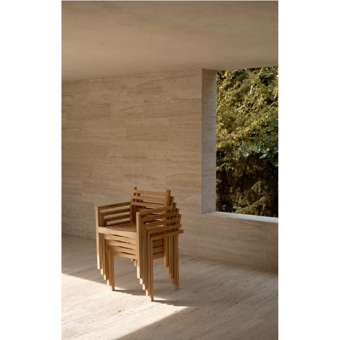 CARL HANSEN & SON（カールハンセン&サン）/AH502 Outdoor Dining Chair with Armrest（AHアウトドアシリーズ）/ダイニングチェア/チーク材/無塗装 【納期】約3～4週間（メーカー欠品時を除く）
