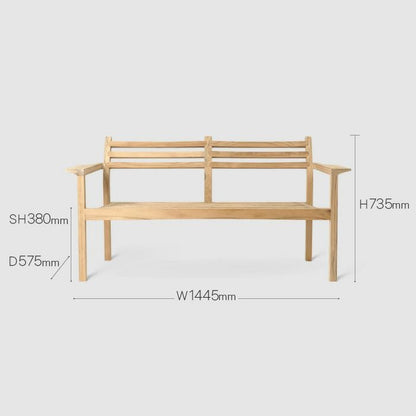 CARL HANSEN & SON（カールハンセン&サン）/AH701 Outdoor Lounge Sofa（AHアウトドアシリーズ）/ラウンジソファ/チーク材/無塗装 【納期】約3～4週間（メーカー欠品時を除く）