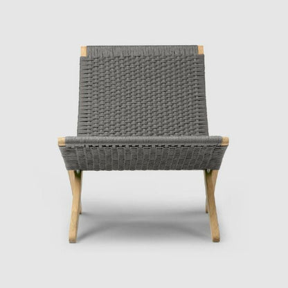 CARL HANSEN & SON（カールハンセン&サン）/MG501/キューバチェア/チーク材/無塗装/フラットロープ チャコール（Charcoal 1402）/屋外用ラウンジチェア【納期】ご注文後確認