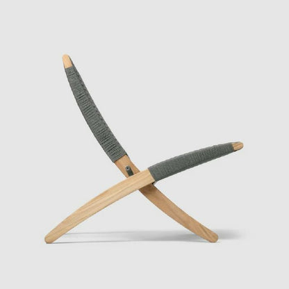 CARL HANSEN & SON（カールハンセン&サン）/MG501/キューバチェア/チーク材/無塗装/フラットロープ チャコール（Charcoal 1402）/屋外用ラウンジチェア【納期】ご注文後確認