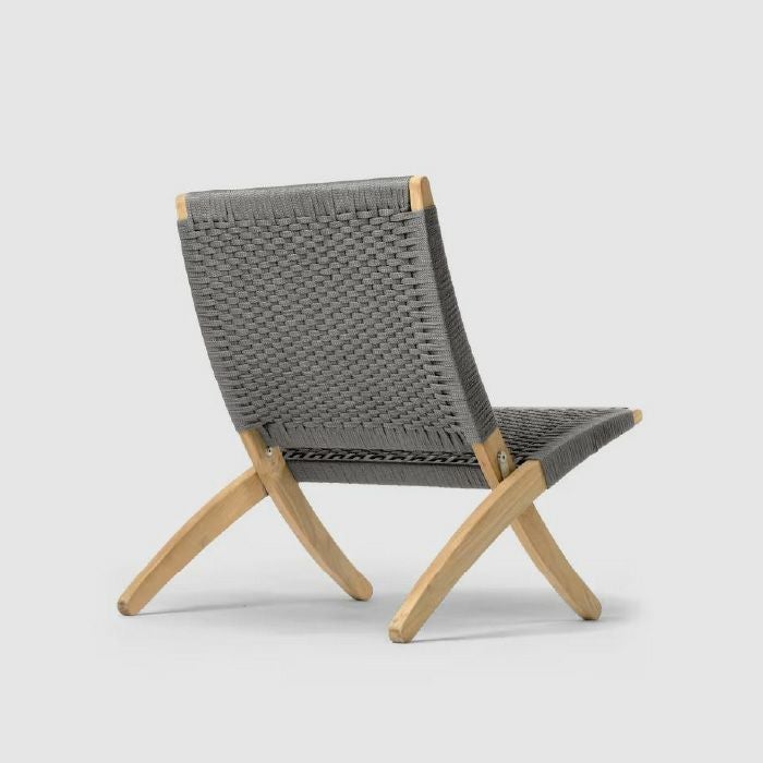 CARL HANSEN & SON（カールハンセン&サン）/MG501/キューバチェア/チーク材/無塗装/フラットロープ チャコール（Charcoal 1402）/屋外用ラウンジチェア【納期】ご注文後確認