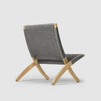 CARL HANSEN & SON（カールハンセン&サン）/MG501/キューバチェア/チーク材/無塗装/フラットロープ チャコール（Charcoal 1402）/屋外用ラウンジチェア【納期】ご注文後確認