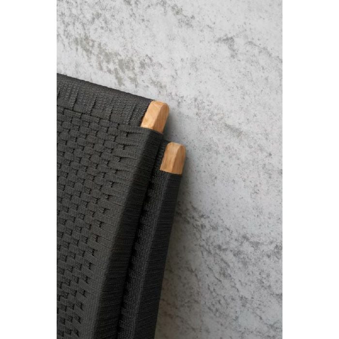 CARL HANSEN & SON（カールハンセン&サン）/MG501/キューバチェア/チーク材/無塗装/フラットロープ チャコール（Charcoal 1402）/屋外用ラウンジチェア【納期】ご注文後確認