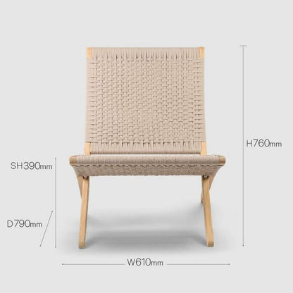 CARL HANSEN & SON（カールハンセン&サン）/MG501/キューバチェア/チーク材/無塗装/フラットロープ セサミ（Sesame 083）/屋外用ラウンジチェア【納期】2～3週間（メーカー欠品時除く）【納期】ご注文後確認