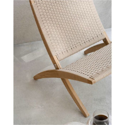 CARL HANSEN & SON（カールハンセン&サン）/MG501/キューバチェア/チーク材/無塗装/フラットロープ セサミ（Sesame 083）/屋外用ラウンジチェア【納期】2～3週間（メーカー欠品時除く）【納期】ご注文後確認