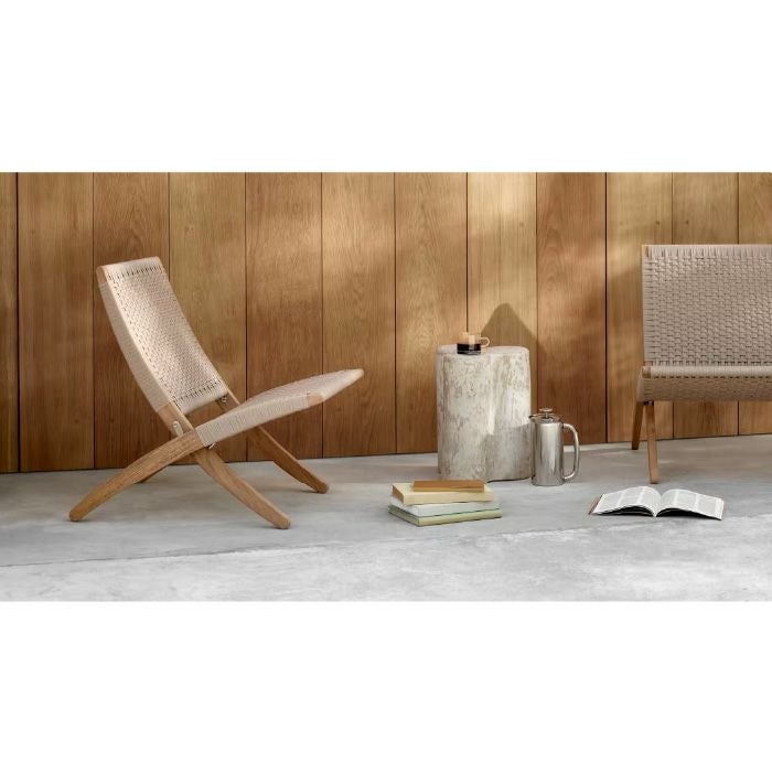 CARL HANSEN & SON（カールハンセン&サン）/MG501/キューバチェア/チーク材/無塗装/フラットロープ セサミ（Sesame 083）/屋外用ラウンジチェア【納期】2～3週間（メーカー欠品時除く）【納期】ご注文後確認