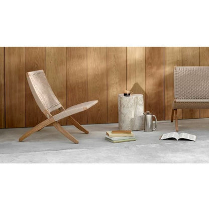 CARL HANSEN & SON（カールハンセン&サン）/MG501/キューバチェア/チーク材/無塗装/フラットロープ セサミ（Sesame 083）/屋外用ラウンジチェア【納期】2～3週間（メーカー欠品時除く）【納期】ご注文後確認