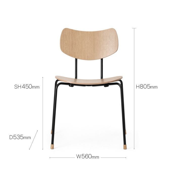 CARL HANSEN & SON（カールハンセン&サン）/VLA26T/VEGA CHAIR（ヴェガチェア）/オーク材/ホワイトオイル仕上げ/ブラック脚/ダイニングチェア 【納期】ご注文後確認