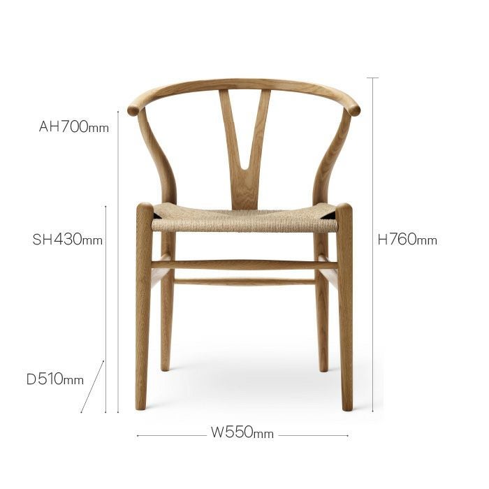 【カールハンセン別注Kvadratクッションプレゼント】CARL HANSEN & SON（カールハンセン&サン）/CH24/Yチェア（ワイチェア）/オーク材/オイル仕上げ/ナチュラルペーパーコード/SH43 傷防止フェルト付