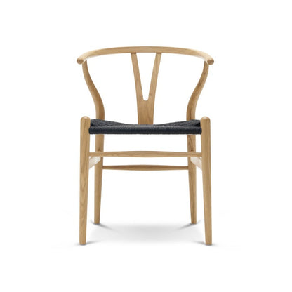 【カールハンセン別注Kvadratクッションプレゼント】CARL HANSEN & SON（カールハンセン&サン）/CH24/Yチェア（ワイチェア）/オーク材/オイル仕上げ/ブラックペーパーコード/SH45 お取り寄せ【納期】ご注文後確認 傷防止フェルト付
