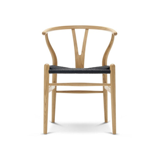 【カールハンセン別注Kvadratクッションプレゼント】CARL HANSEN & SON（カールハンセン&サン）/CH24/Yチェア（ワイチェア）/オーク材/オイル仕上げ/ブラックペーパーコード/SH45 お取り寄せ【納期】ご注文後確認 傷防止フェルト付