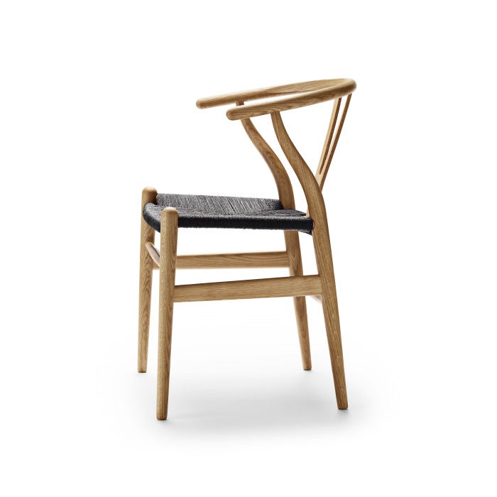【カールハンセン別注Kvadratクッションプレゼント】CARL HANSEN & SON（カールハンセン&サン）/CH24/Yチェア（ワイチェア）/オーク材/オイル仕上げ/ブラックペーパーコード/SH45 お取り寄せ【納期】ご注文後確認 傷防止フェルト付