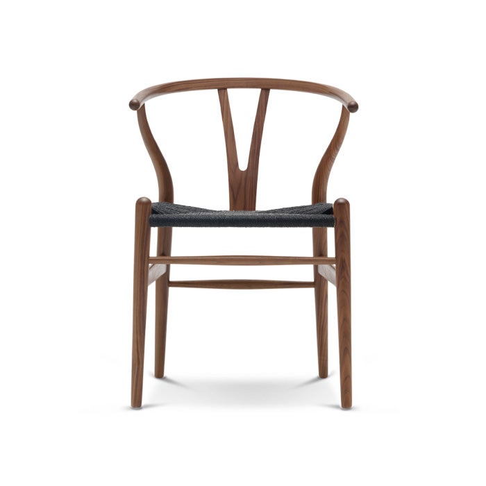 【カールハンセン別注Kvadratクッションプレゼント】CARL HANSEN & SON（カールハンセン&サン）/CH24/Yチェア（ワイチェア）/ウォルナット材/オイル仕上げ/ブラックペーパーコード/SH45 【納期】ご注文後確認 傷防止フェルト付