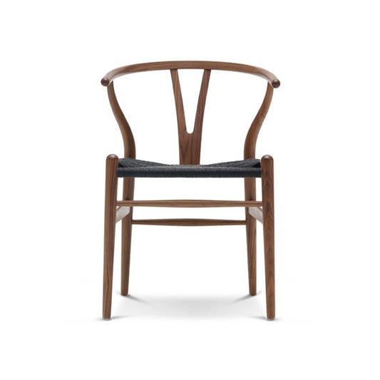 【カールハンセン別注Kvadratクッションプレゼント】CARL HANSEN & SON（カールハンセン&サン）/CH24/Yチェア（ワイチェア）/ウォルナット材/オイル仕上げ/ブラックペーパーコード/SH45 【納期】ご注文後確認 傷防止フェルト付