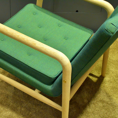 【店頭在庫品】CARL HANSEN & SON（カールハンセン&サン）/VLA76/FOYER SERIES（ホイエ シリーズ）/ラウンジチェア/オーク材/ソープ仕上げ/fabric group1/Rimix 982（リミックス）