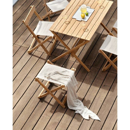 CARL HANSEN & SON（カールハンセン&サン）/BM5768（BMアウトドア デッキチェア シリーズ）/フットスツール/チーク材/無塗装 【納期】約3～4週間（メーカー欠品時を除く）