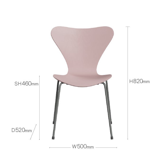 FRITZ HANSEN（フリッツハンセン）/SERIES 7（セブンチェア）/ダイニングチェア/ペールローズ/ラッカー/シルバーグレー脚/Model 3107/SH43