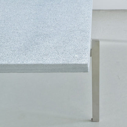 FRITZ HANSEN（フリッツハンセン）/PK61/COFFEE TABLE（コーヒーテーブル）/ファウスケ大理石 ロール仕上げ（グレーホワイト）/サテン仕上げステンレススチール脚 【納期】約3～4週間（メーカー欠品時を除く）