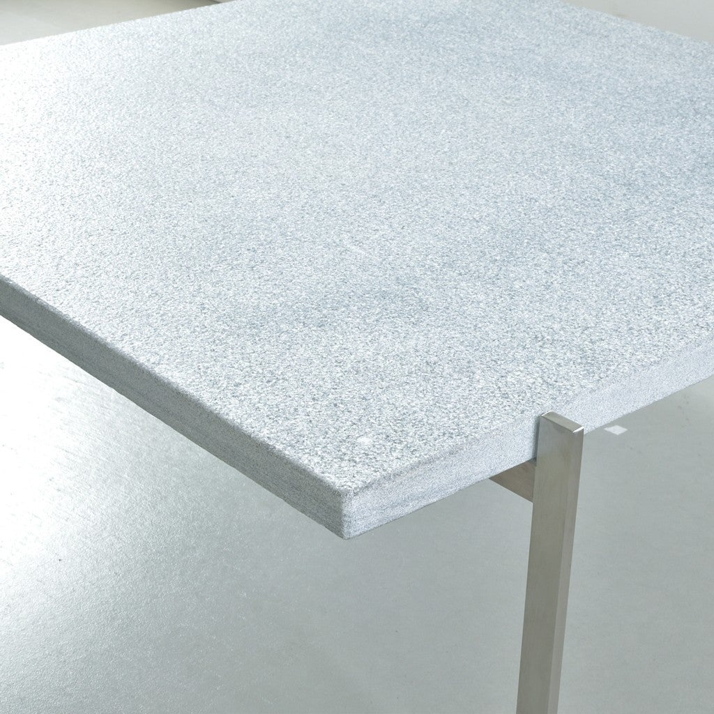 FRITZ HANSEN（フリッツハンセン）/PK61/COFFEE TABLE（コーヒーテーブル）/ファウスケ大理石 ロール仕上げ（グレーホワイト）/サテン仕上げステンレススチール脚 【納期】約3～4週間（メーカー欠品時を除く）