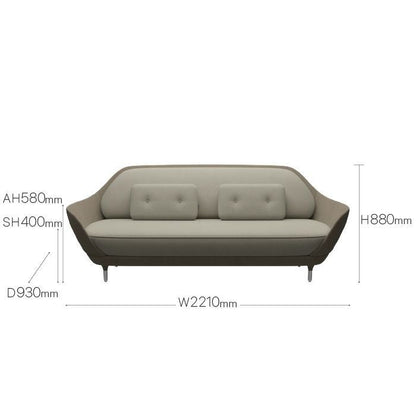 FRITZ HANSEN（フリッツハンセン）/FAVN（ファウン）/JH3/ソファ/フィヨルド（ブラウン/ストーン 271）外/フィヨルド（ライトトープ262）内/フィヨルド（ライトトープ262）クッション/サテン仕上げアルミニウム脚 【納期】ご注文後確認