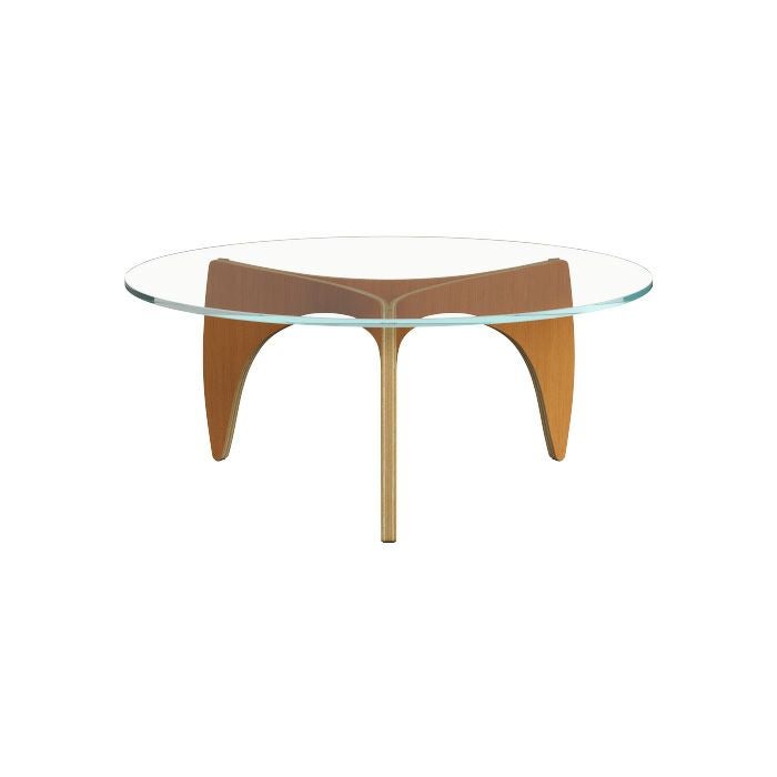 FRITZ HANSEN（フリッツハンセン）/PK60/COFFEE TABLE（コーヒーテーブル）/オレゴンパイン/ナチュラルウッド/ガラス天板/直径105cm 【納期】ご注文後確認