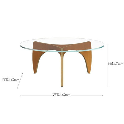 FRITZ HANSEN（フリッツハンセン）/PK60/COFFEE TABLE（コーヒーテーブル）/オレゴンパイン/ナチュラルウッド/ガラス天板/直径105cm 【納期】ご注文後確認