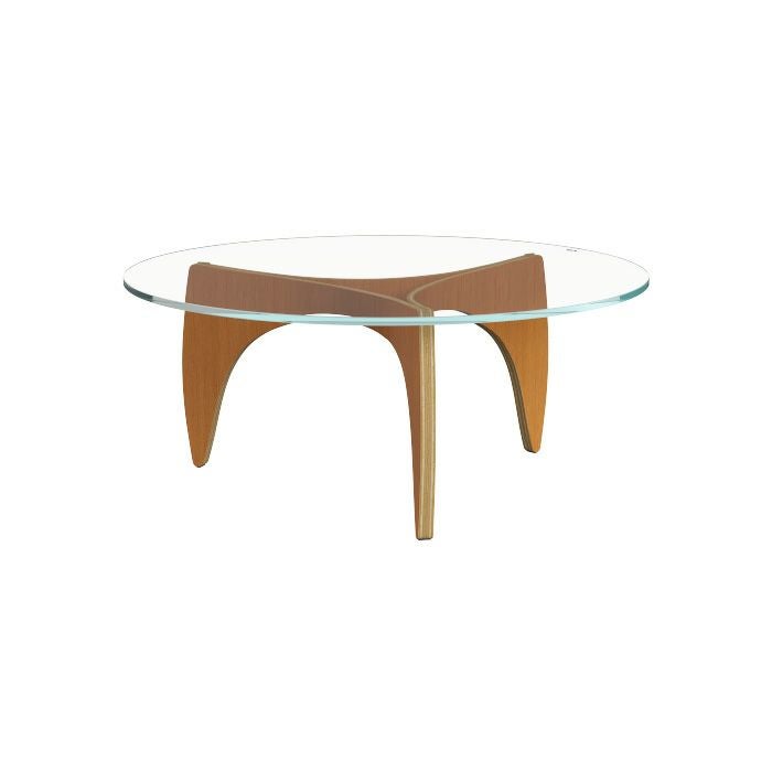 FRITZ HANSEN（フリッツハンセン）/PK60/COFFEE TABLE（コーヒーテーブル）/オレゴンパイン/ナチュラルウッド/ガラス天板/直径105cm 【納期】ご注文後確認