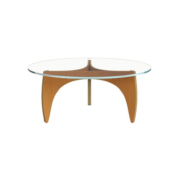 FRITZ HANSEN（フリッツハンセン）/PK60/COFFEE TABLE（コーヒーテーブル）/オレゴンパイン/ナチュラルウッド/ガラス天板/直径105cm 【納期】ご注文後確認