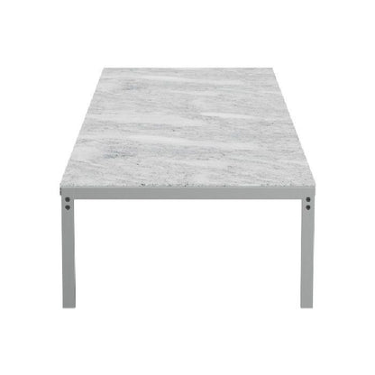 FRITZ HANSEN（フリッツハンセン）/PK63/COFFEE TABLE（コーヒーテーブル）/ファウスケ大理石 ロール仕上げ（グレーホワイト）/サテン仕上げステンレススチール脚 【納期】ご注文後確認