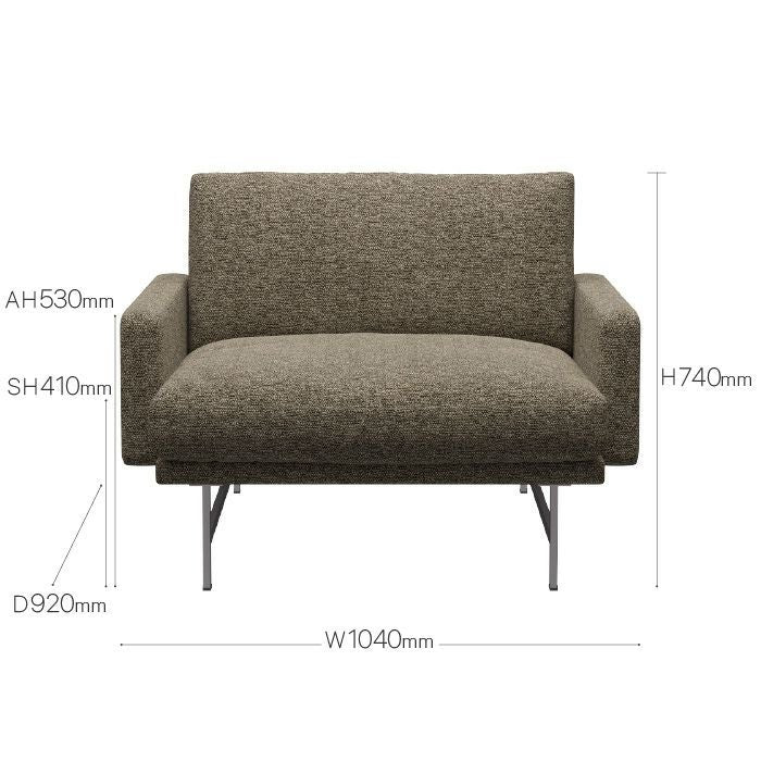 FRITZ HANSEN（フリッツハンセン）/LISSONI （リッソーニソファ）/ラウンジチェア/クレイ（ライトグレー 012）/マットポリッシュ仕上げステンレススチール脚/PL111 【納期】ご注文後確認