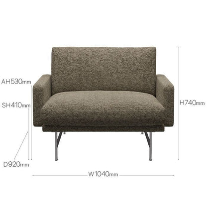 FRITZ HANSEN（フリッツハンセン）/LISSONI （リッソーニソファ）/ラウンジチェア/クレイ（ライトグレー 012）/マットポリッシュ仕上げステンレススチール脚/PL111 【納期】ご注文後確認