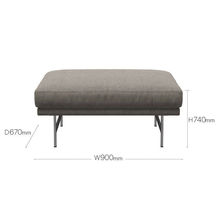 FRITZ HANSEN（フリッツハンセン）/LISSONI （リッソーニソファ）/プフ/クレイ（ライトグレー 012）/マットポリッシュ仕上げステンレススチール脚/PL110 【納期】ご注文後確認