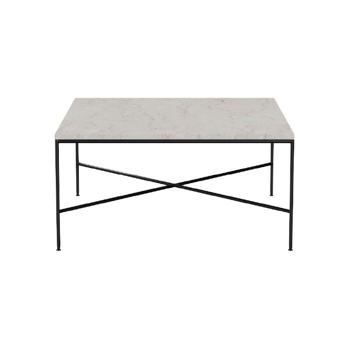 FRITZ HANSEN（フリッツハンセン）/PLANNER COFFEE TABLES（プランナーコーヒーテーブル）/大理石（クリーム120）/スチール脚（ブラック粉体塗装仕上げ）/80×80cm/MC320 【納期】ご注文後確認