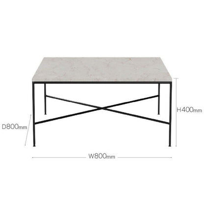 FRITZ HANSEN（フリッツハンセン）/PLANNER COFFEE TABLES（プランナーコーヒーテーブル）/大理石（クリーム120）/スチール脚（ブラック粉体塗装仕上げ）/80×80cm/MC320 【納期】ご注文後確認
