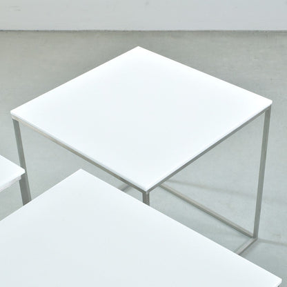 FRITZ HANSEN（フリッツハンセン）/PK71/ネストテーブル（3ピース）/ホワイト/サテン仕上げステンレススチール脚 【納期】ご注文後確認