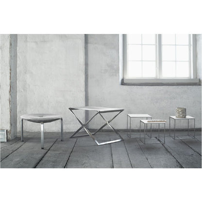 FRITZ HANSEN（フリッツハンセン）/PK71/ネストテーブル（3ピース）/ホワイト/サテン仕上げステンレススチール脚 【納期】ご注文後確認