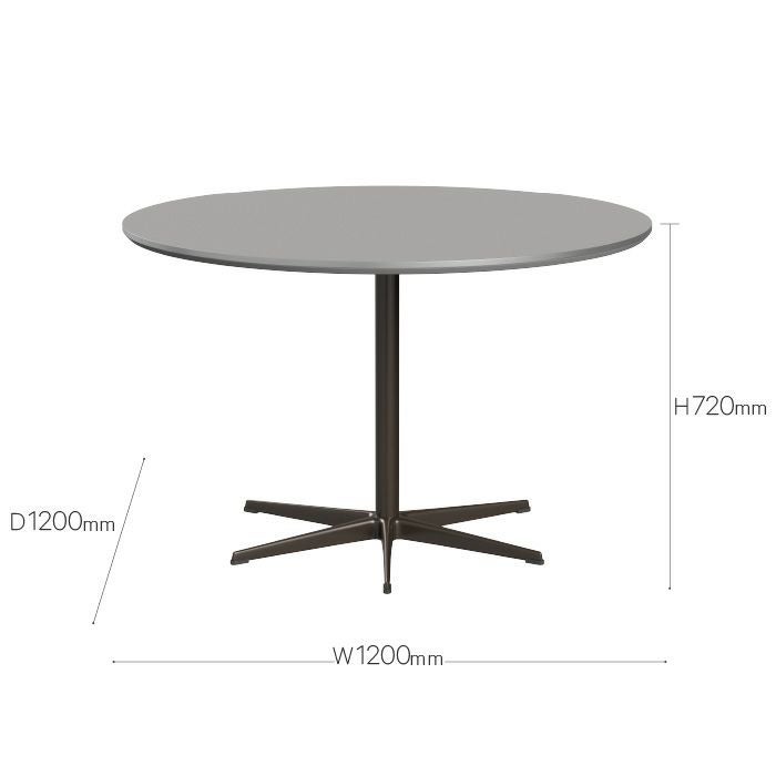 FRITZ HANSEN（フリッツハンセン）/TABLE SERIES（テーブルシリーズ）/CIRCULAR（円テーブル）A825/ダイニングテーブル/ラミネート（ブラウンオッタワ）/ブラウンブロンズ脚/直径120cm 【納期】ご注文後確認