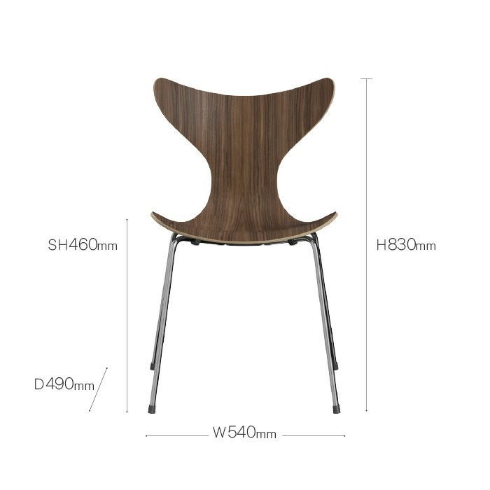 FRITZ HANSEN（フリッツハンセン）/LILY（リリー）/ダイニングチェア/ウォルナット/ナチュラルウッド/クローム脚/Model 3108 【納期】ご注文後確認